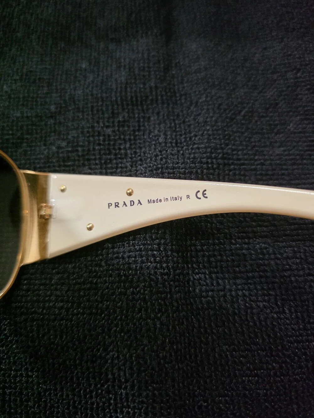 Women's y2k Prada Cream & Brown Lens Sunglasses with Case